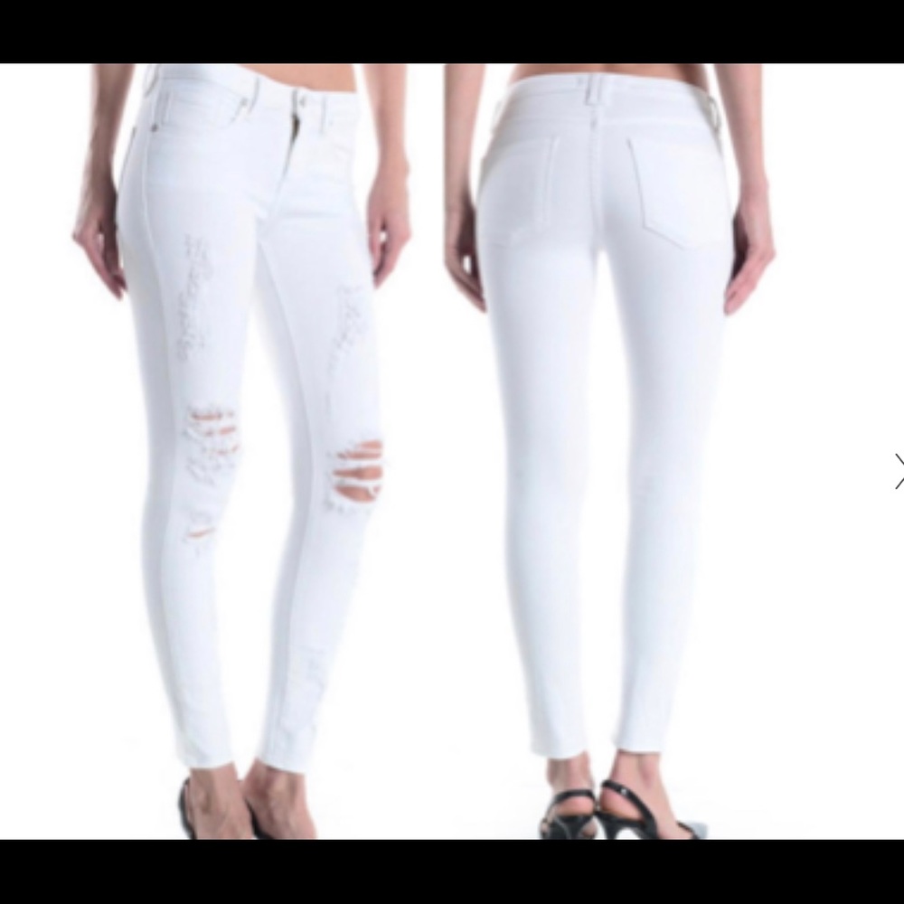 Just Black white skinny jeans